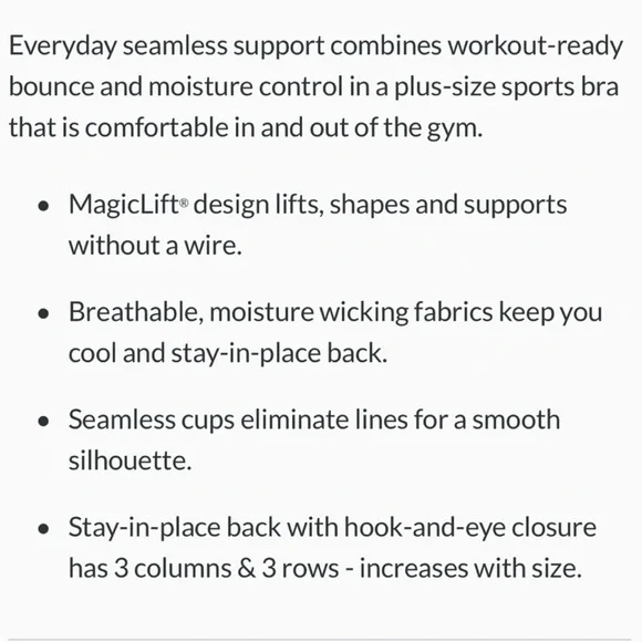 - Glamorise 40I White MagicLift Seamless Sport Bra! NEW! - Picture 12 of 15